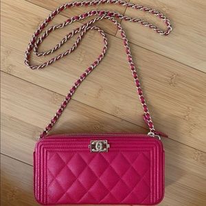💜TRADE💜 CHANEL Boy Clutch With Chain